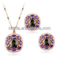 Yiwu verkauft trendy vergoldeten Schmuck Set afrikanischen Multi farbigen Zirkon Schmuck Sets